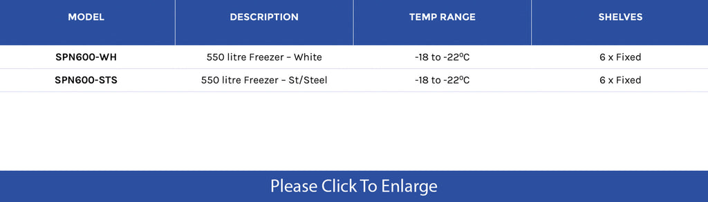 Sterling Pro 550 Litre Freezer with Baskets - Academy Refrigeration & Air Conditioning